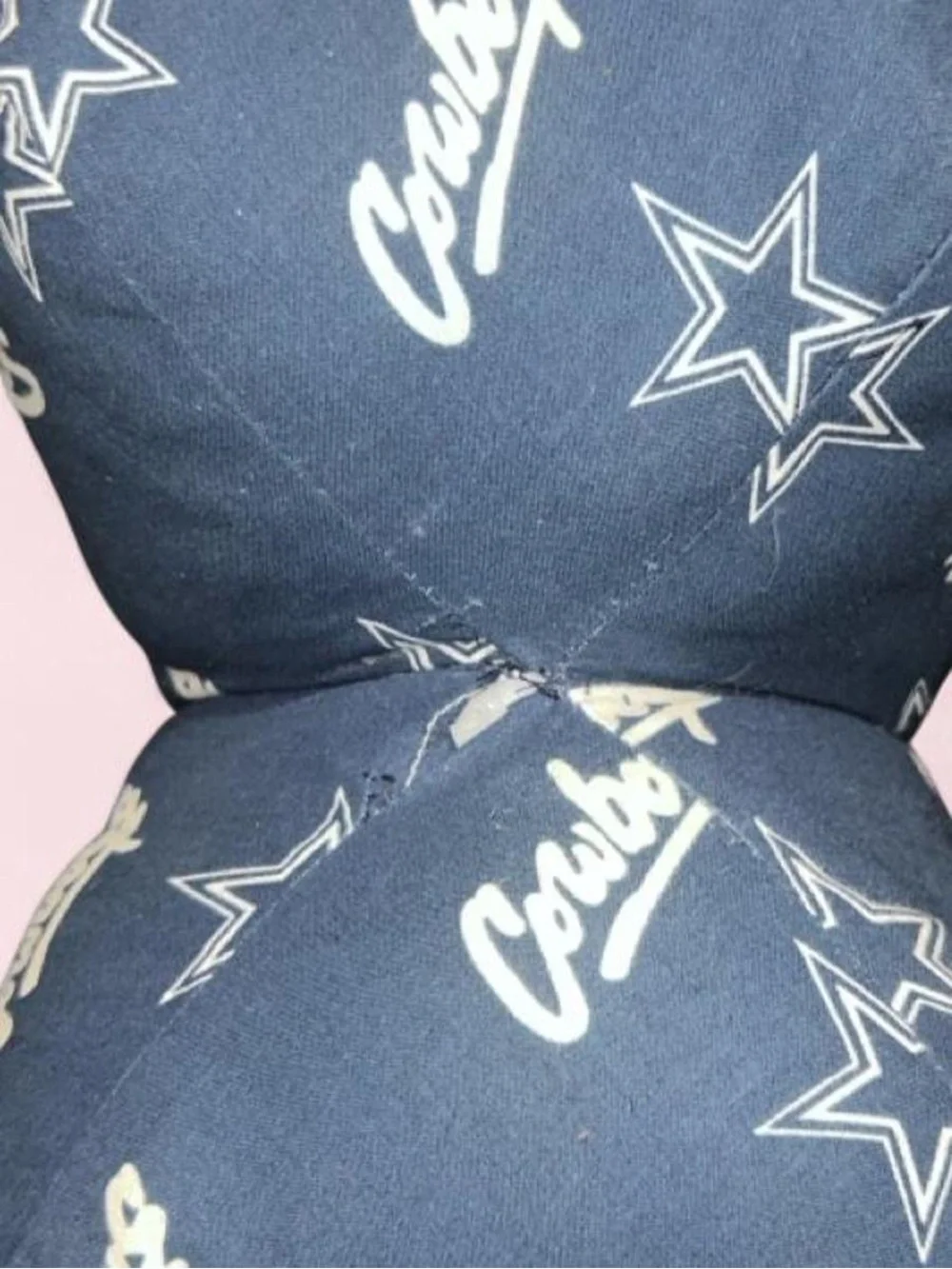 Star-Shaped Navy Pillow with Script Logo